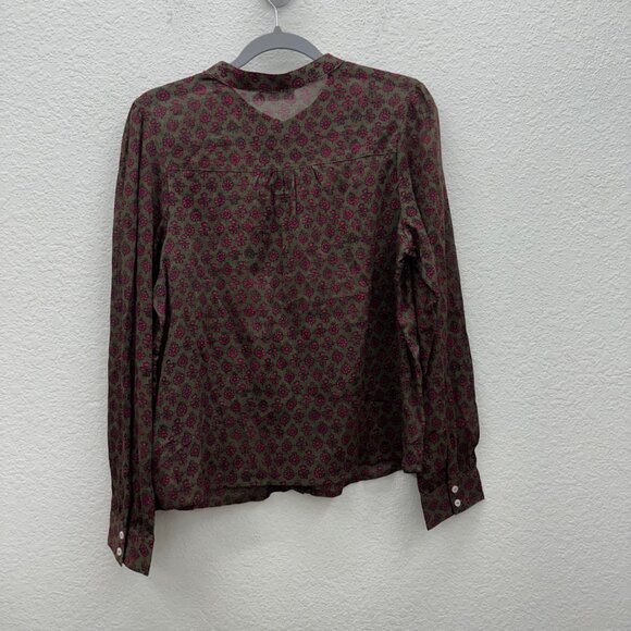 Carve Designs Batik Floral Tatum Gauze Button Up Top Shirt Womens sz Medium NEW - Picture 5 of 7